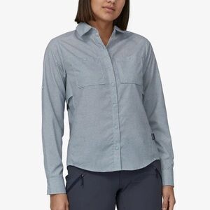 Patagonia Long-Sleeved Self-Guided UPF Hike Shirt Blue Button-Down Sz S